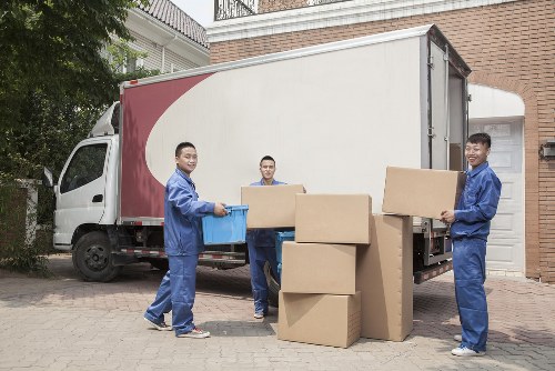 Expert team efficiently packing a large moving truck