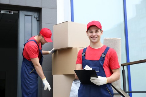 Calculator and moving boxes representing cost estimation