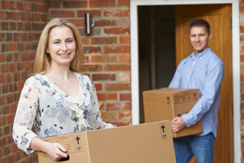 Moving van loaded with household items.
