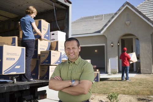 Professional unpacking service setting up a new home