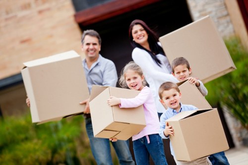 Professional movers assessing a commercial space